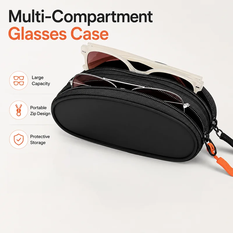 AIGLASSZ Case C18 – Double-Layer Waterproof Sunglasses Case, Shockproof Travel Box - Image 3
