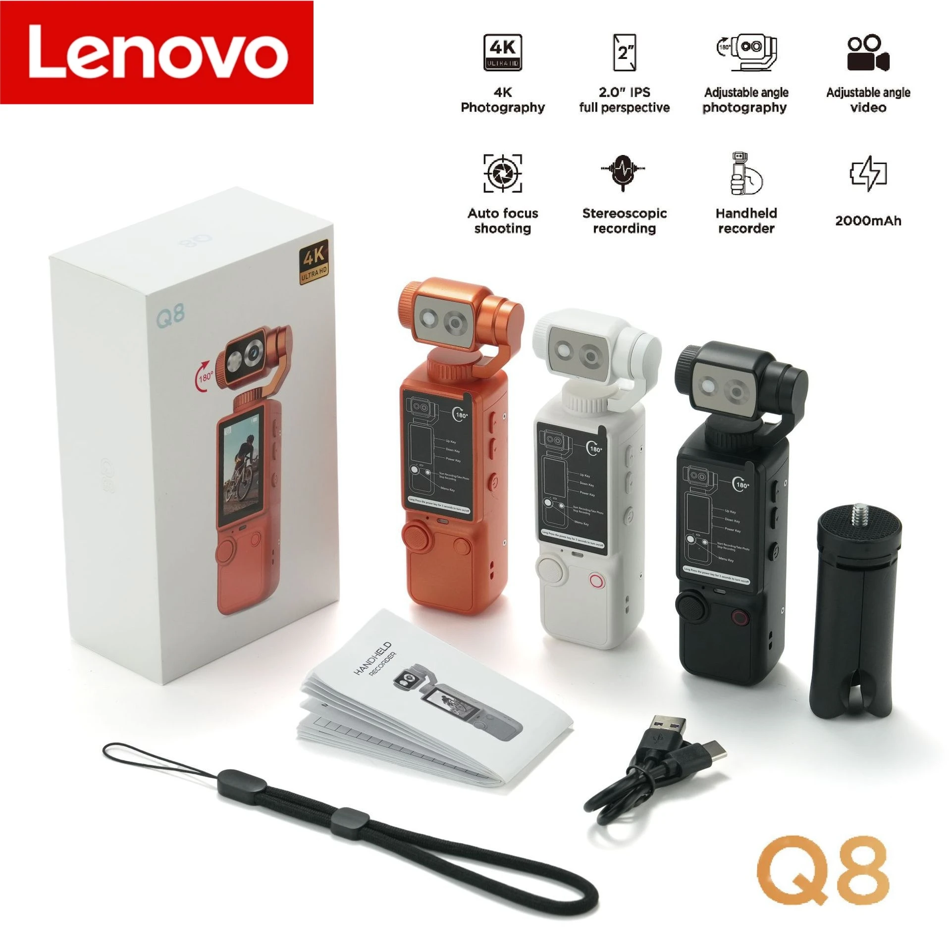 Lenovo HD Wi-Fi Wearable Sports Camera with Built-In Fill Light