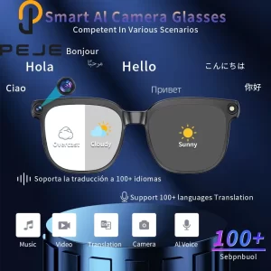 Peje AI Smart Glasses – 1080P Camera, ChatGPT Assistant & Translation