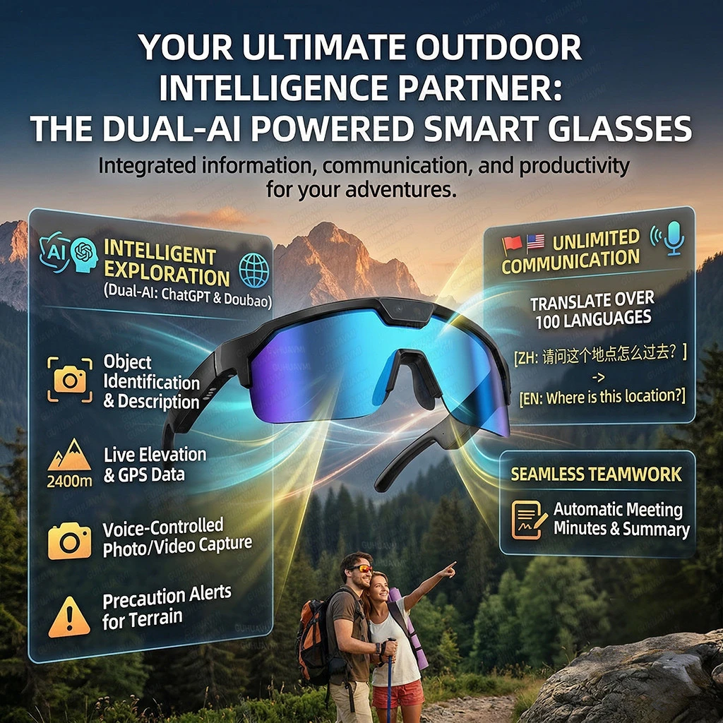 AIGLASSZ Vision V53 – AI Camera Glasses, POV Video, 30MP Photo & Object Recognition - Image 3