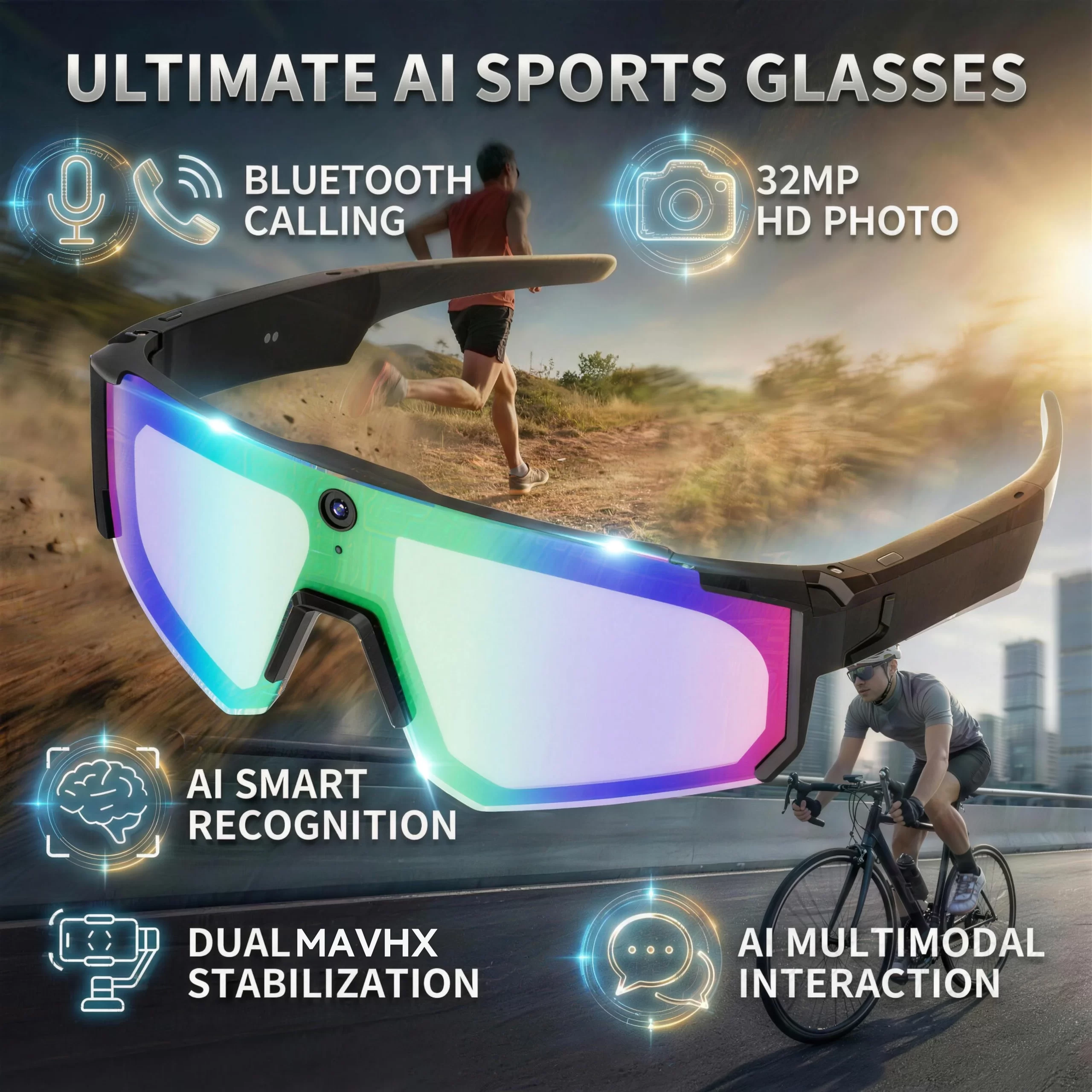 AIGLASSZ Vision V25 – 8MP AI Camera Cycling Goggles, HD Anti-Shake Windproof Glasses - Image 10