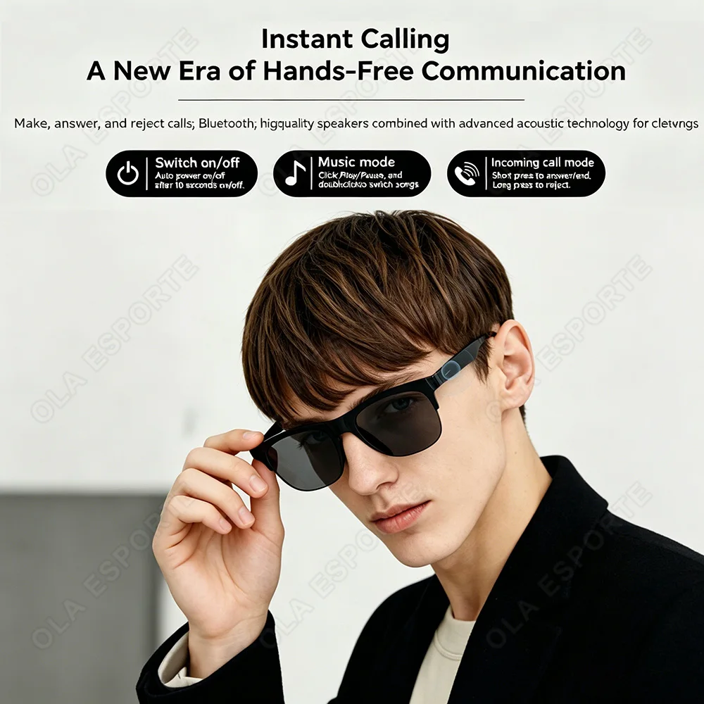 AIGLASSZ Vision V29 – Touch-Control Bluetooth Audio Sunglasses, Voice Assistant & Calls - Image 3