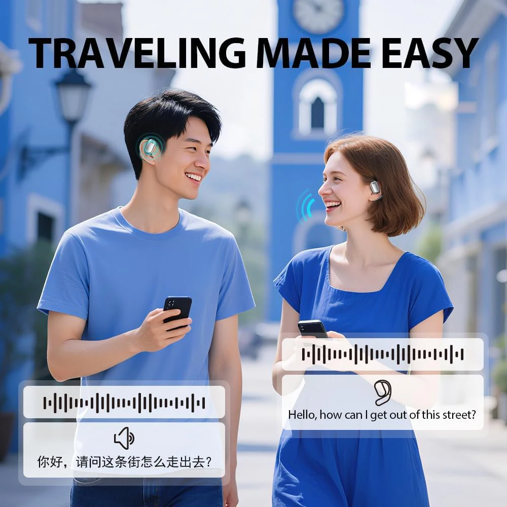 Uyuxio OWS AI Translation Earbuds – 144 Languages, LCD Touch Screen - Image 5