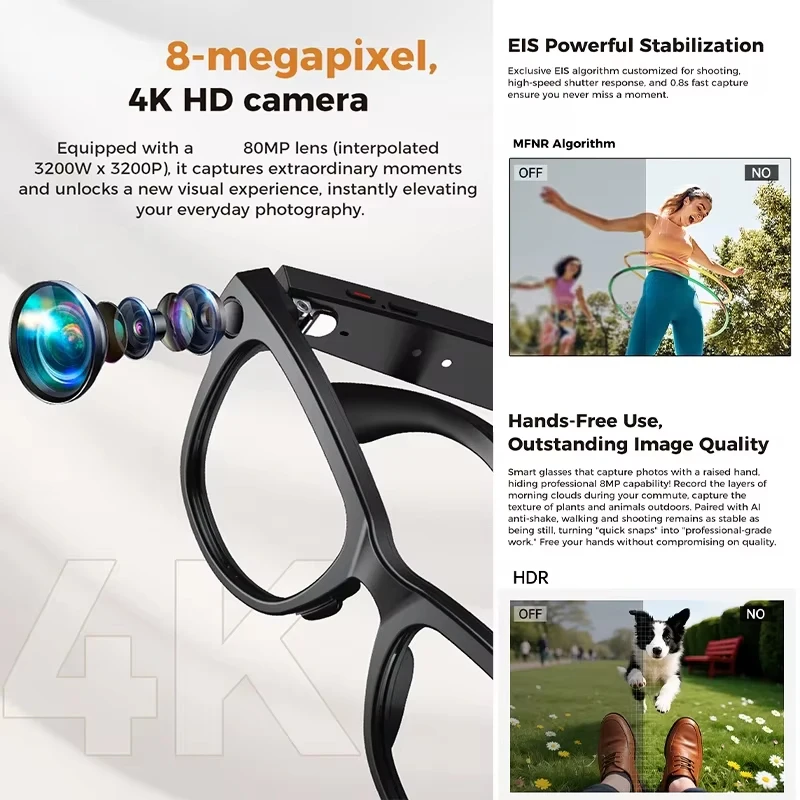 AIGLASSZ Vision V36 – 8MP AI Smart Glasses with 3600mAh Charging Case - Image 6