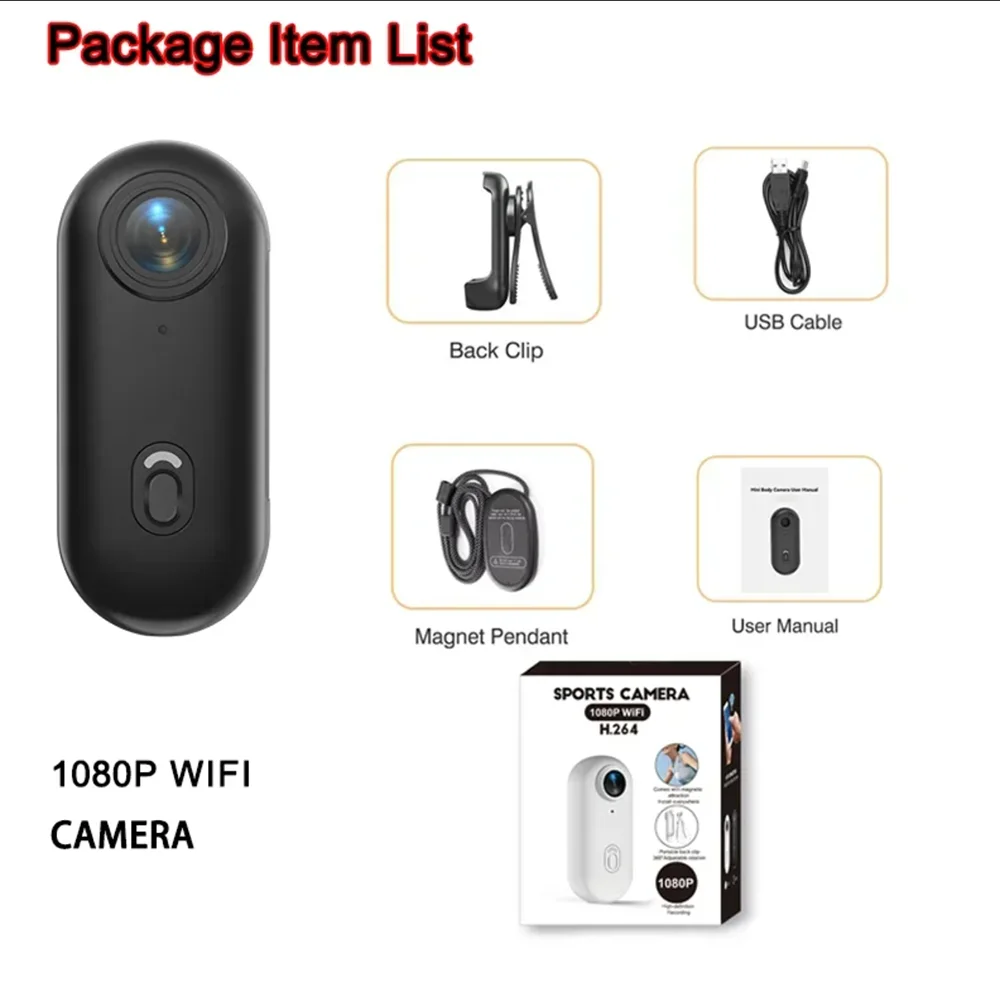 H88 1080P Mini Body Camera – Wi-Fi Helmet & Handlebar Sport Cam - Image 8