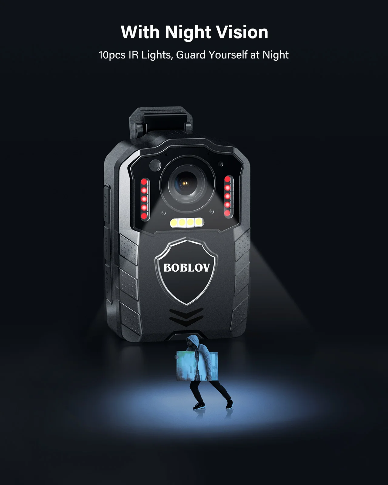 Boblov KJ25 Body Camera – 13-Hour 3000mAh Battery, Night Vision - Image 4