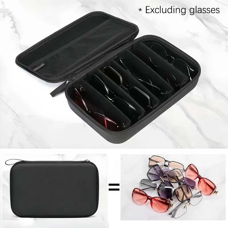 AIGLASSZ Case C14 – Multi-Slot Eyeglass Storage Organizer, 6/7/8 Grid Travel Case