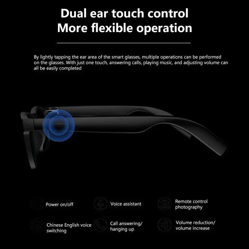 Lenovo AI Camera Glasses – 8MP Camera, Bluetooth 5.4 & Remote Control - Image 6