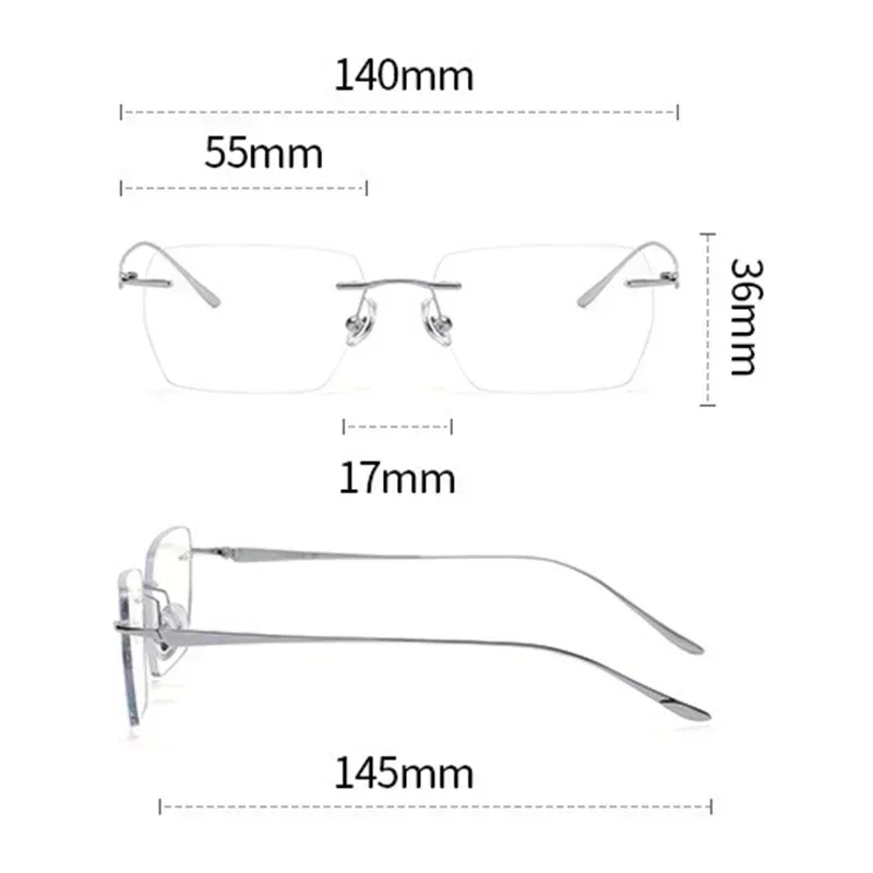 KJDCHD Rimless Titanium Prescription Glasses – Photochromic Lenses - Image 4