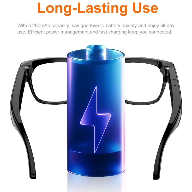 Lenovo 8MP AI Smart Glasses – 32GB, 3600mAh Case & Translation - Image 5