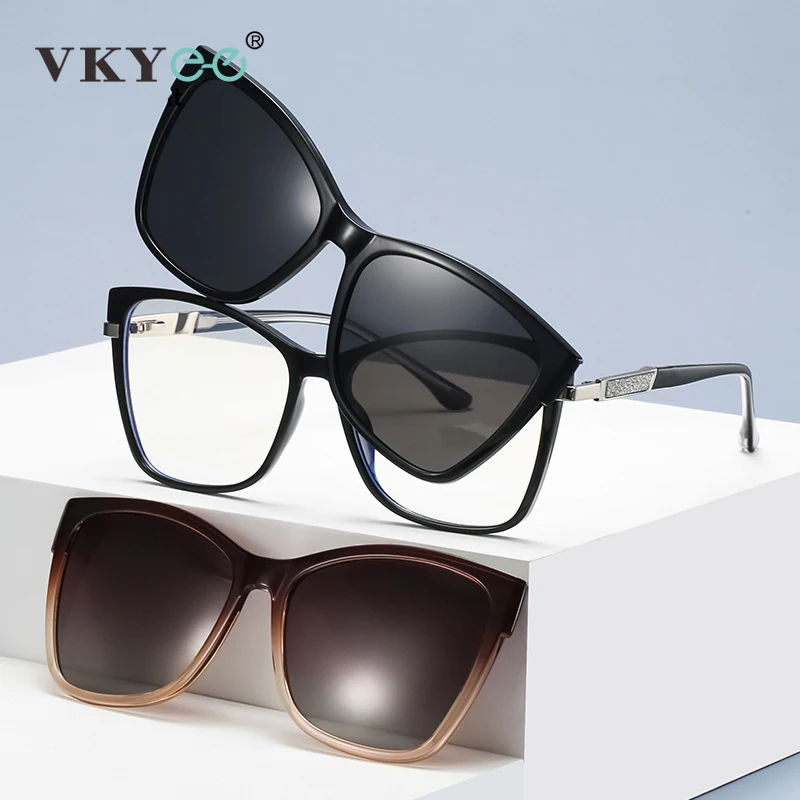 Vicky TR90 Magnetic Clip-On Polarized Sunglasses – Optical Frame