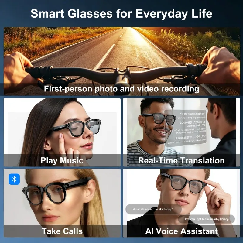 AIGLASSZ Vision V14 – 8MP AI Smart Sunglasses, LED Indicator, Translation & Meeting Notes - Image 6