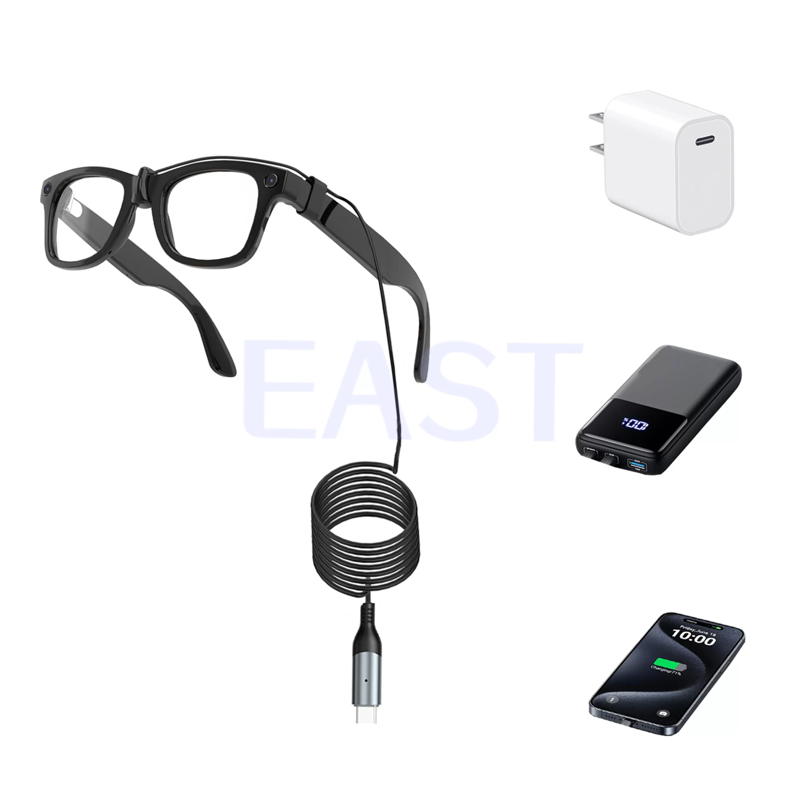 USB-C Charge-While-Wearing Cable & Case for Ray-Ban Meta Glasses - Image 3