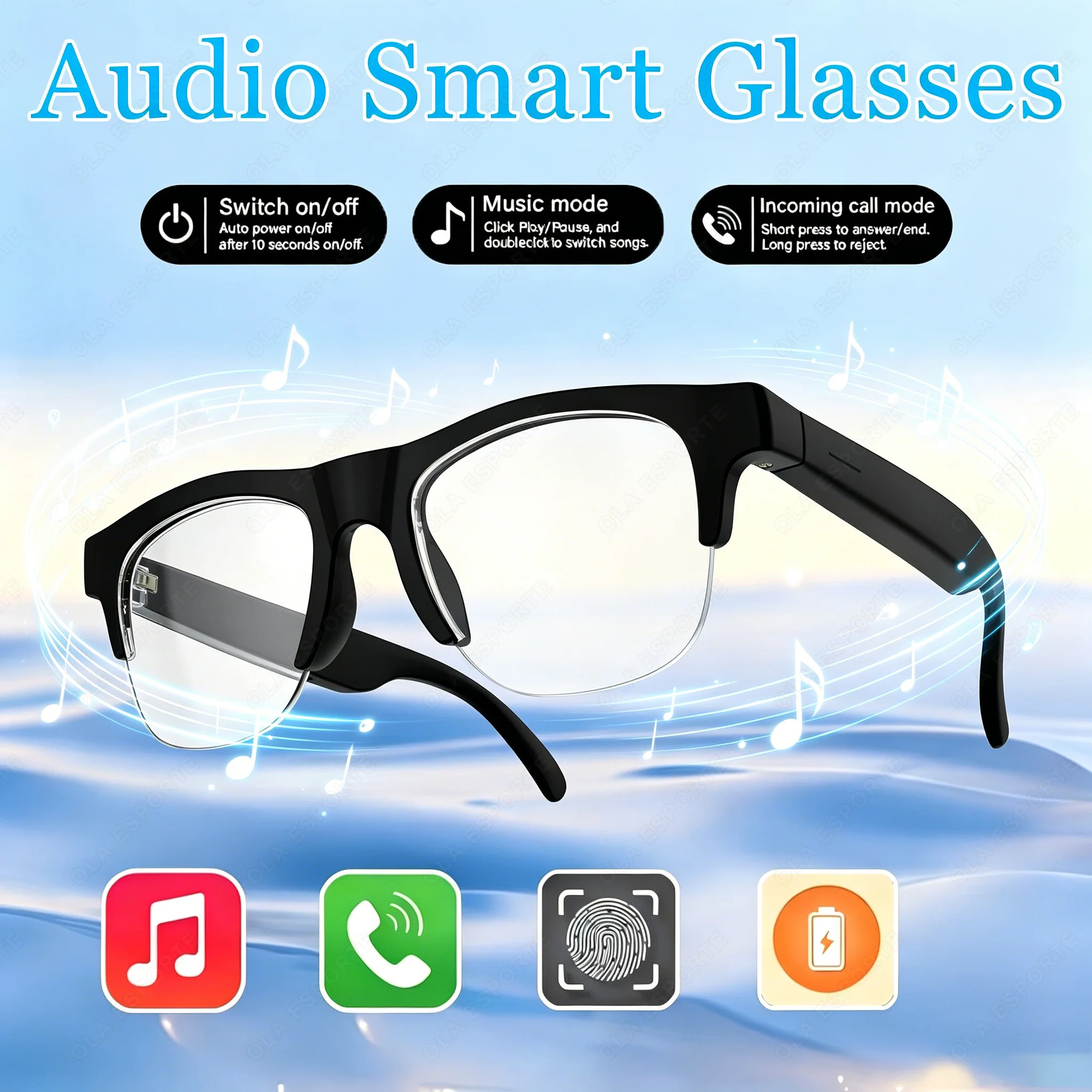 AIGLASSZ Vision V29 – Touch-Control Bluetooth Audio Sunglasses, Voice Assistant & Calls - Image 8