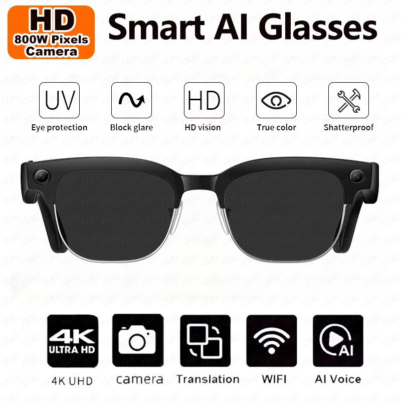 AIGLASSZ Vision V50 – 4K Ultra HD AI Smart Glasses, 8MP Camera, Voice Assistant - Image 8