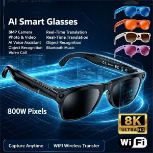 AIGLASSZ Vision V59 – 8K Wi-Fi AI Smart Glasses, Object Recognition & Voice Assistant