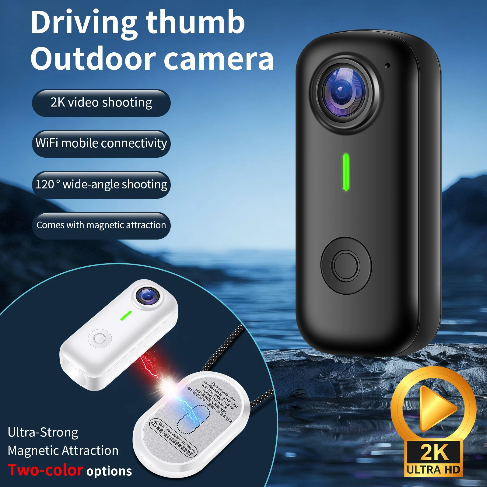 AIGLASSZ Trek Mini TM01 – Magnetic 1080P Wearable Action Camera, Wi-Fi & Night Vision