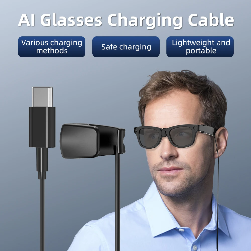 Hibloks USB-C Fast Charging Cable for Ray-Ban Meta Wayfarer & Skyler - Image 2