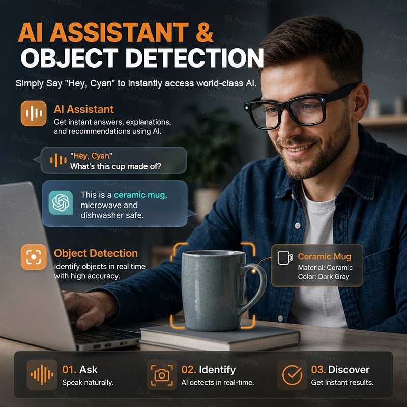 AIGLASSZ Vision V38 – Photochromic AI Smart Glasses, 1080P Camera, AI Chat & Music - Image 4