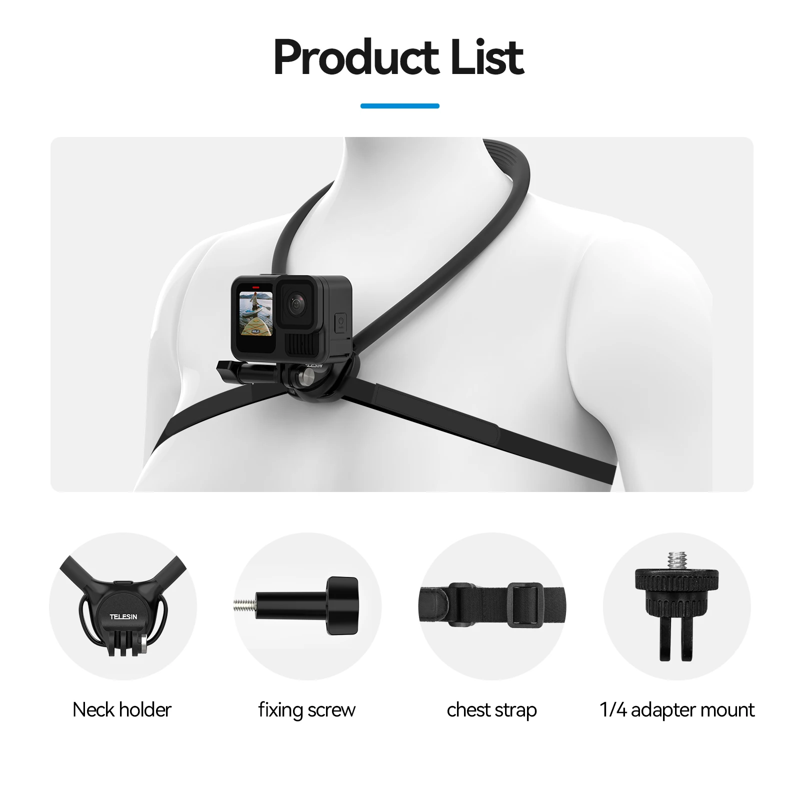 Telesin 2-in-1 Neck Mount for Phones & Action Cameras - Image 8
