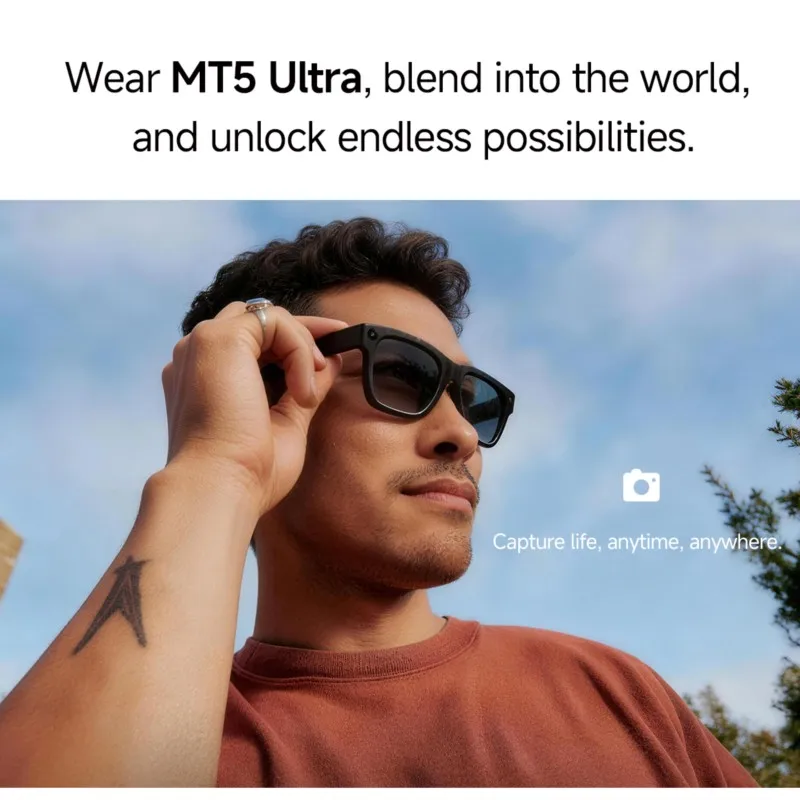 MT5 Ultra AI Smart Glasses with Charging Case – 8MP Camera & Translation - Image 2