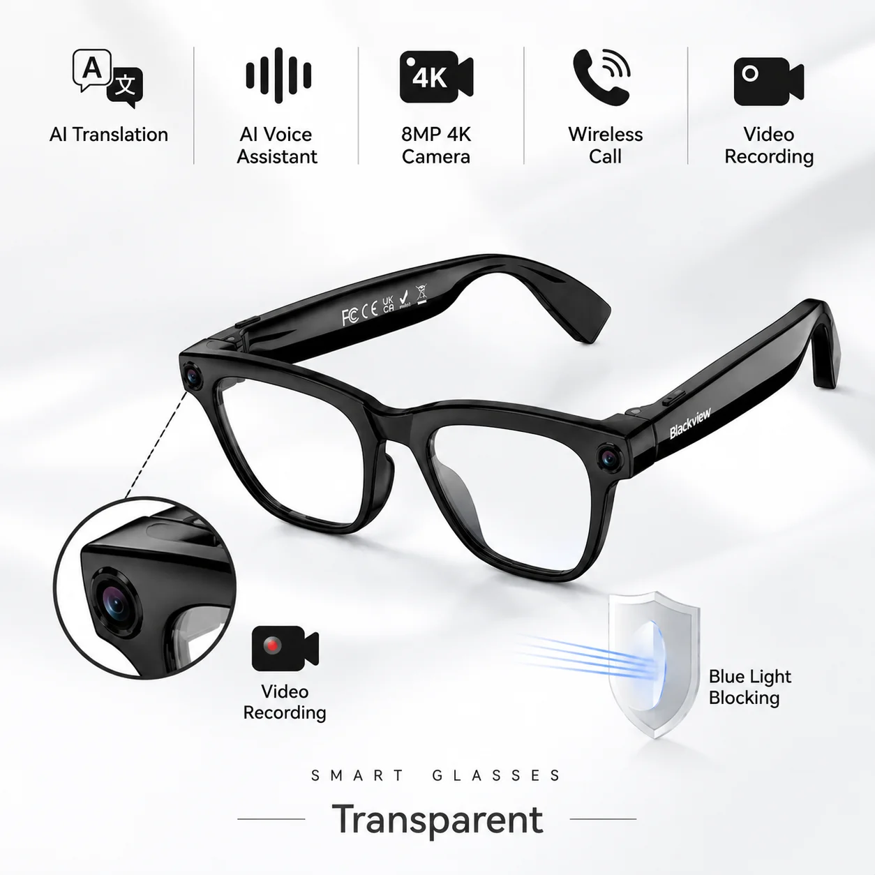 Blackview BV300 4K AI Glasses – Color-Changing Lenses & Translation - Image 7