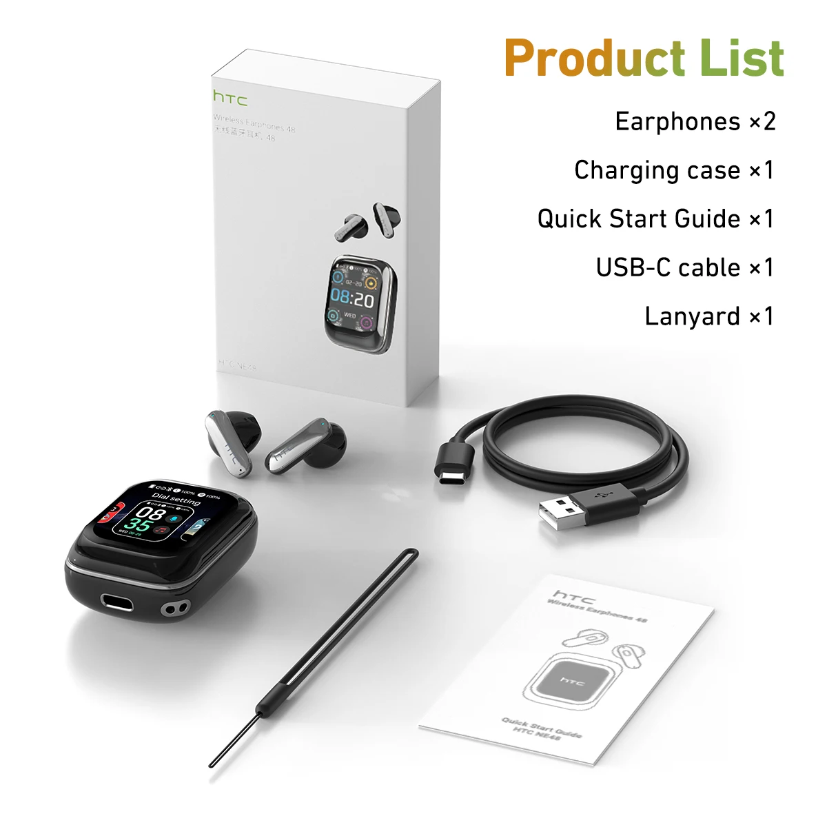 HTC NE48 TWS Earbuds – AI Translation, 2K Touchscreen, Bluetooth 6.0 - Image 6