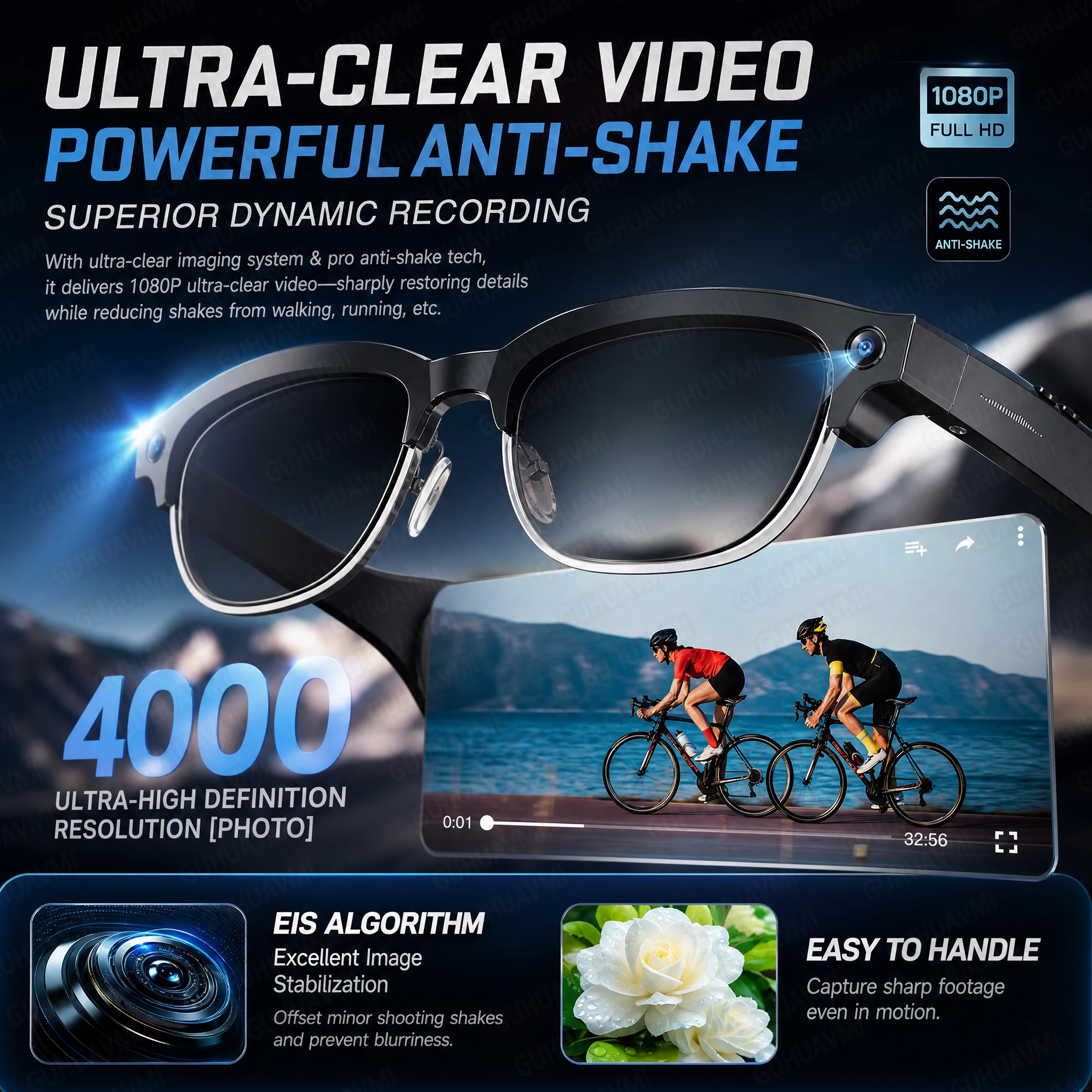 AIGLASSZ Vision V52 – Sunglasses, 8MP 4K Camera, Calls & Music (3 Lens Options) - Image 6