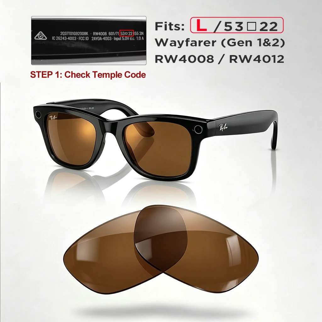 Photochromic Polarized Replacement Lenses for Ray-Ban Meta Wayfarer - Image 9