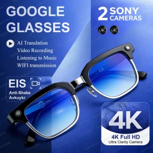 AIGLASSZ Vision V75 – 4K HD AI Smart Glasses, 8MP Camera, 1080P Video & AI