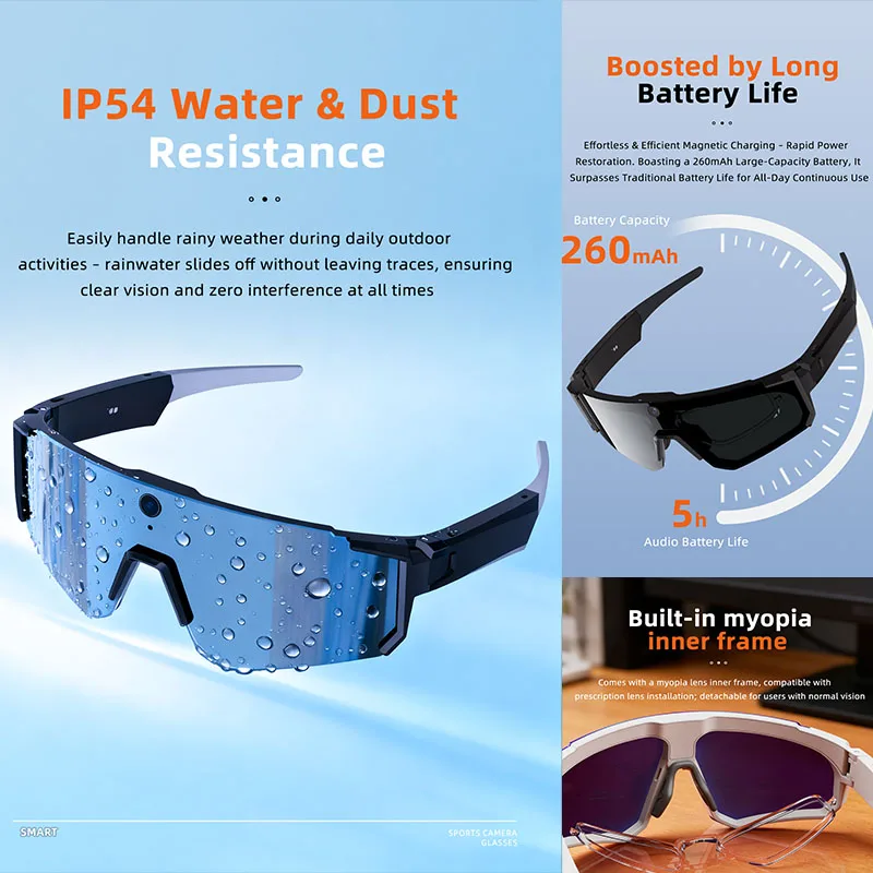 AIGLASSZ Vision V58 – AI Sports Smart Sunglasses, Anti-Shake Camera & Live Streaming - Image 3
