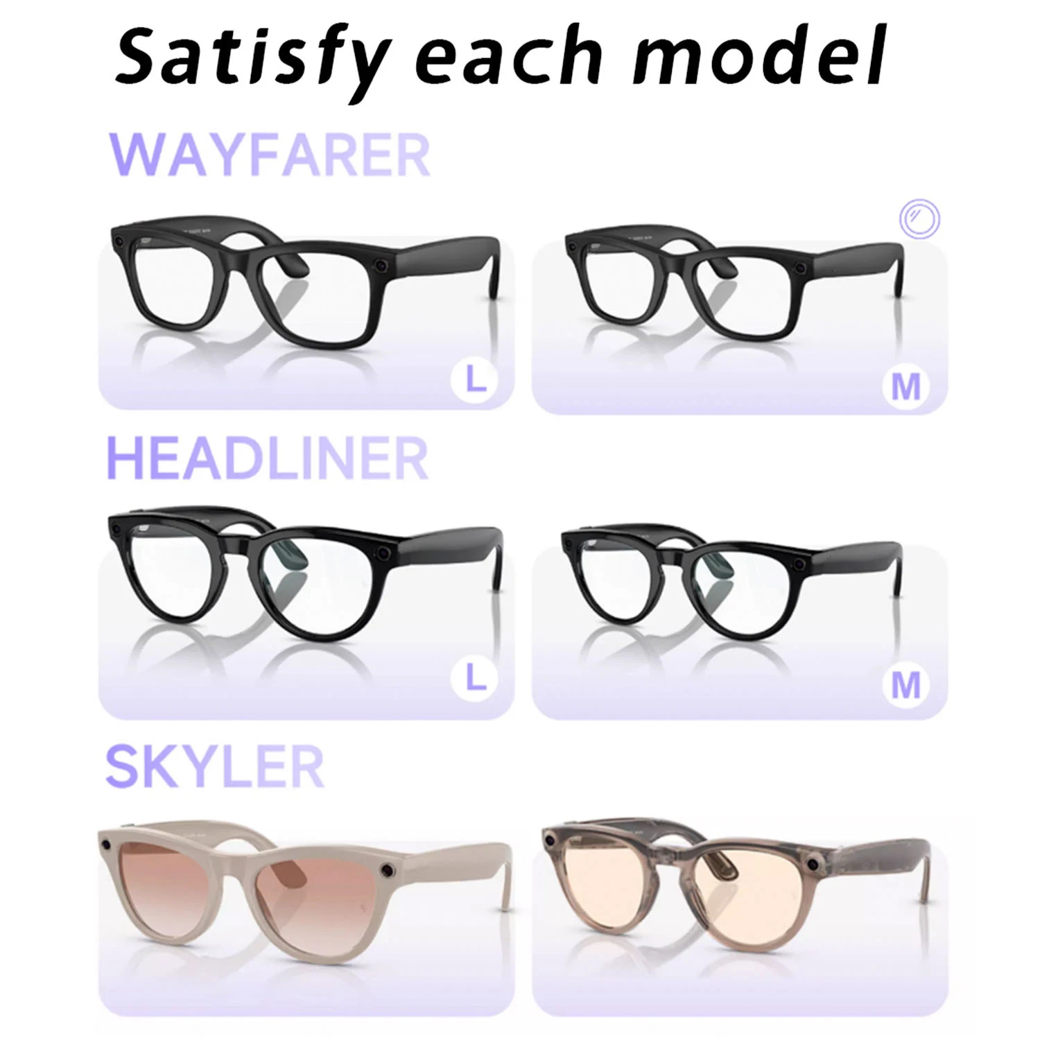 Custom Prescription Lenses for Ray-Ban Meta Wayfarer, Headliner & Skyler - Image 2