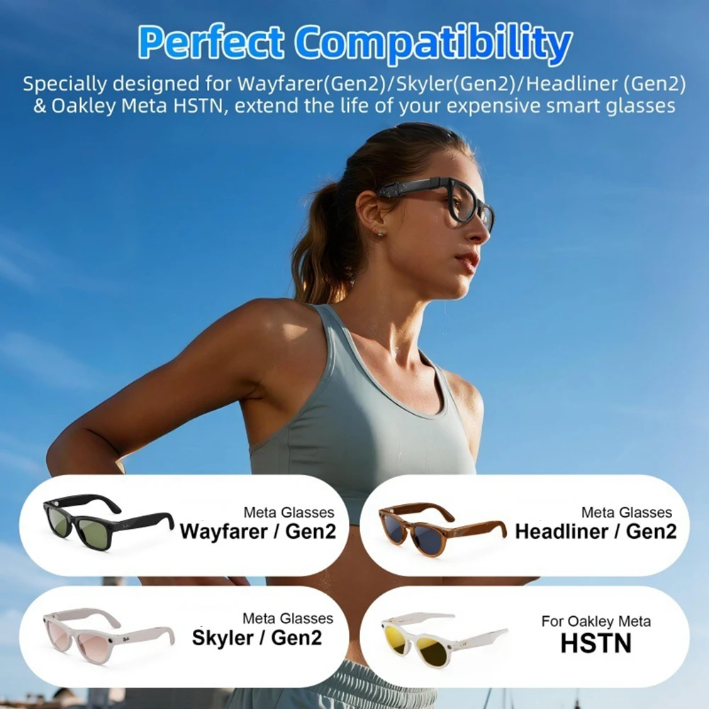 Non-Slip Silicone Ear Grips for Ray-Ban Meta Wayfarer, Skyler & Headliner - Image 2