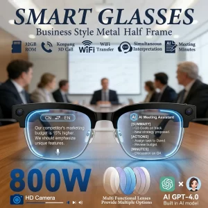 AIGLASSZ Vision V09 – 8MP Ultra-Wide Camera Smart Glasses, AI Recognition