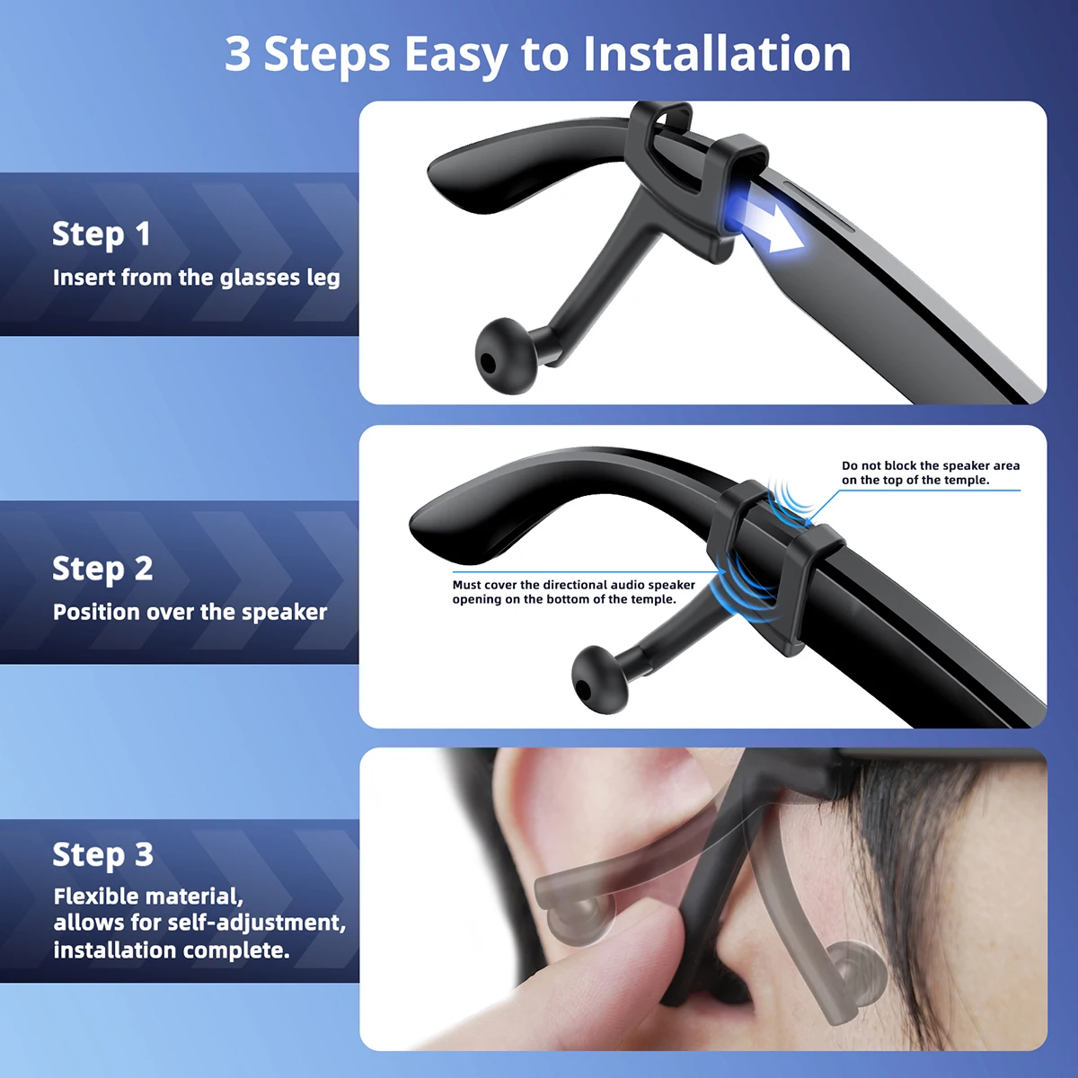 Silicone Privacy Ear Tips for Ray-Ban Meta Gen 1 & Gen 2 Glasses - Image 4