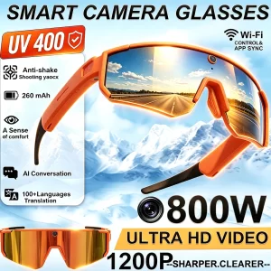 AIGLASSZ Vision V58 – AI Sports Smart Sunglasses, 1200P Anti-Shake Camera & Live