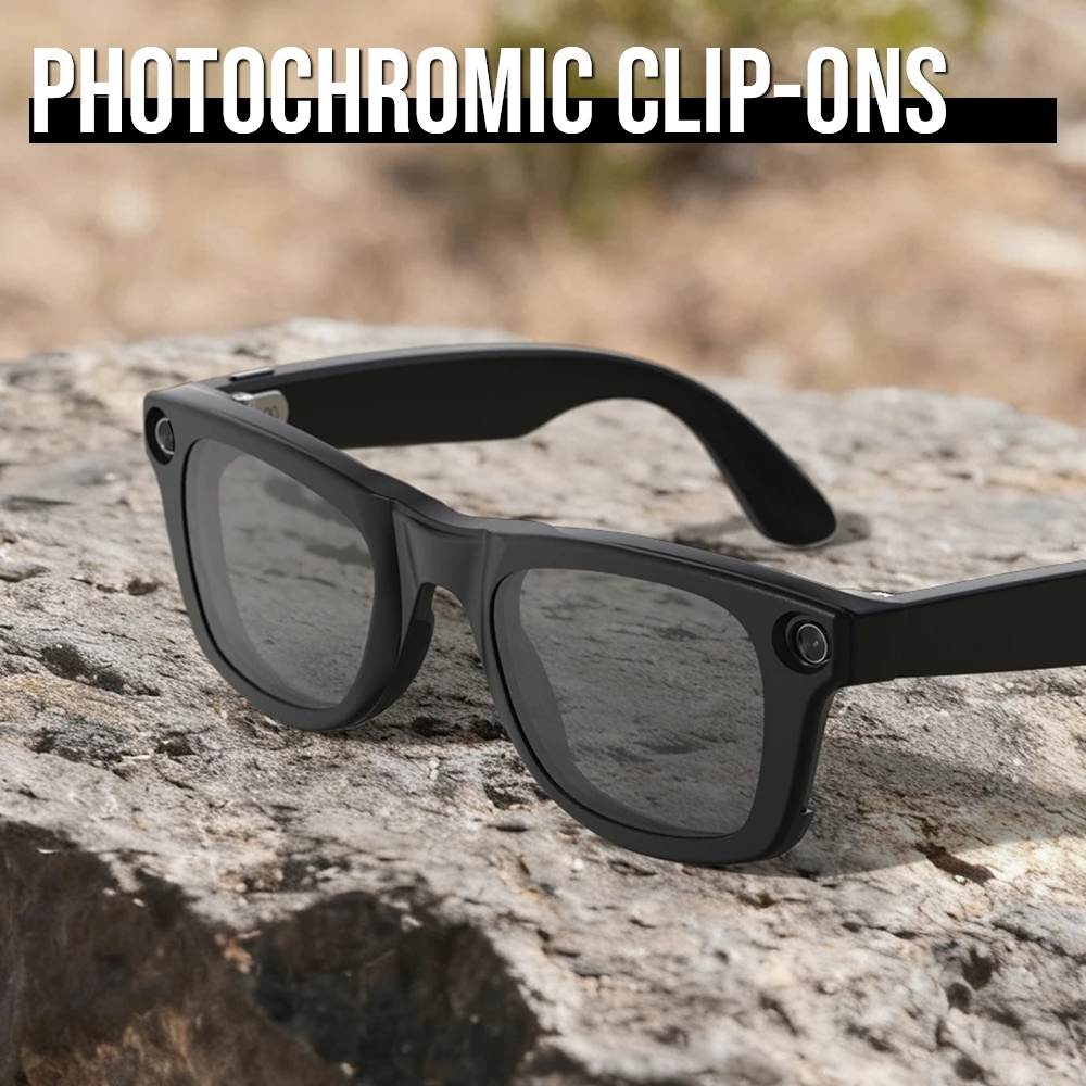 Hibloks Color-Changing Polarized Clips for Ray-Ban Meta Wayfarer (M) - Image 2