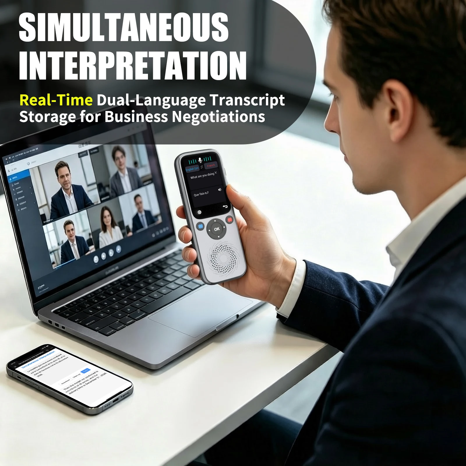 AIGLASSZ Lingo L01 – 138-Language Real-Time AI Translator Device with ChatGPT - Image 5