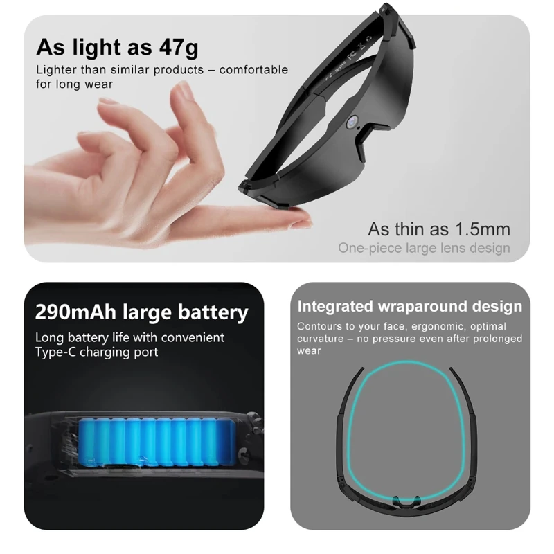 AIGLASSZ Vision V19 – AI Smart Glasses, 1080P Video, Remote Photo Capture & Translator - Image 3