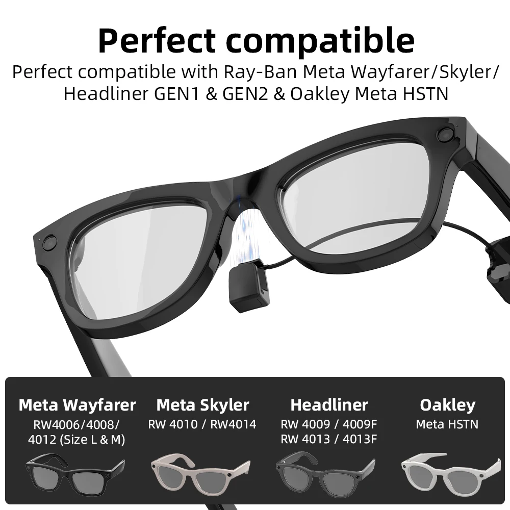 Hibloks USB-C Fast Charging Cable for Ray-Ban Meta Wayfarer & Skyler