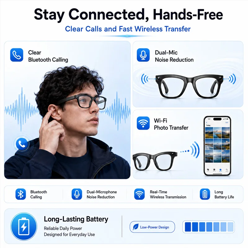 AIGLASSZ Vision V62 – AI Translation Smart Glasses, 2MP Camera, Wi-Fi Photo & Video - Image 5