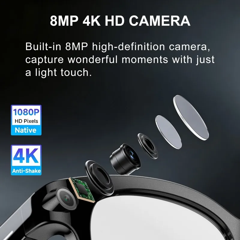 AIGLASSZ Vision V14 – 8MP AI Smart Sunglasses, LED Indicator, Translation & Meeting Notes - Image 3