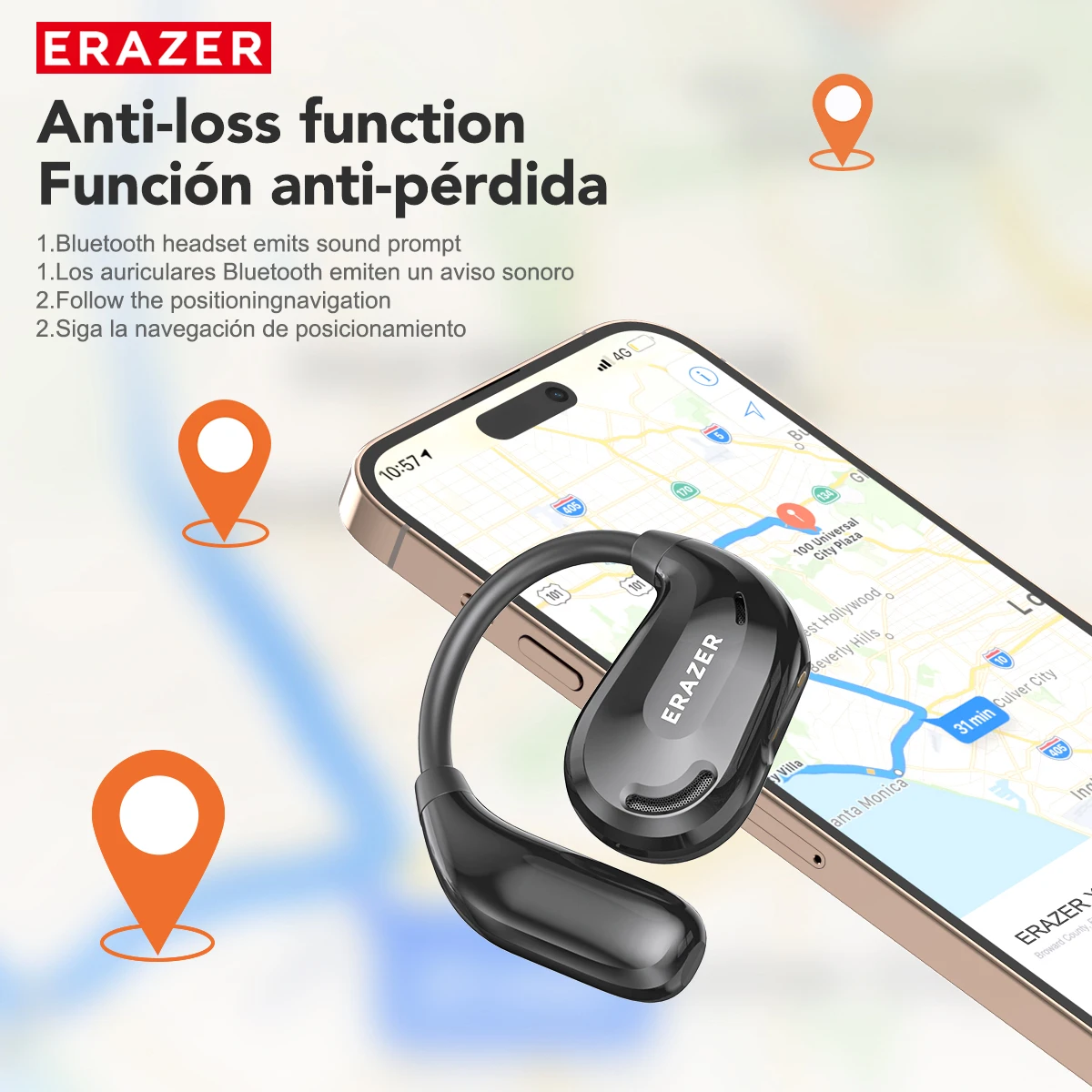Erazer XT66 Pro AI Translator Earbuds – 13-Hour Battery, LED Display - Image 3
