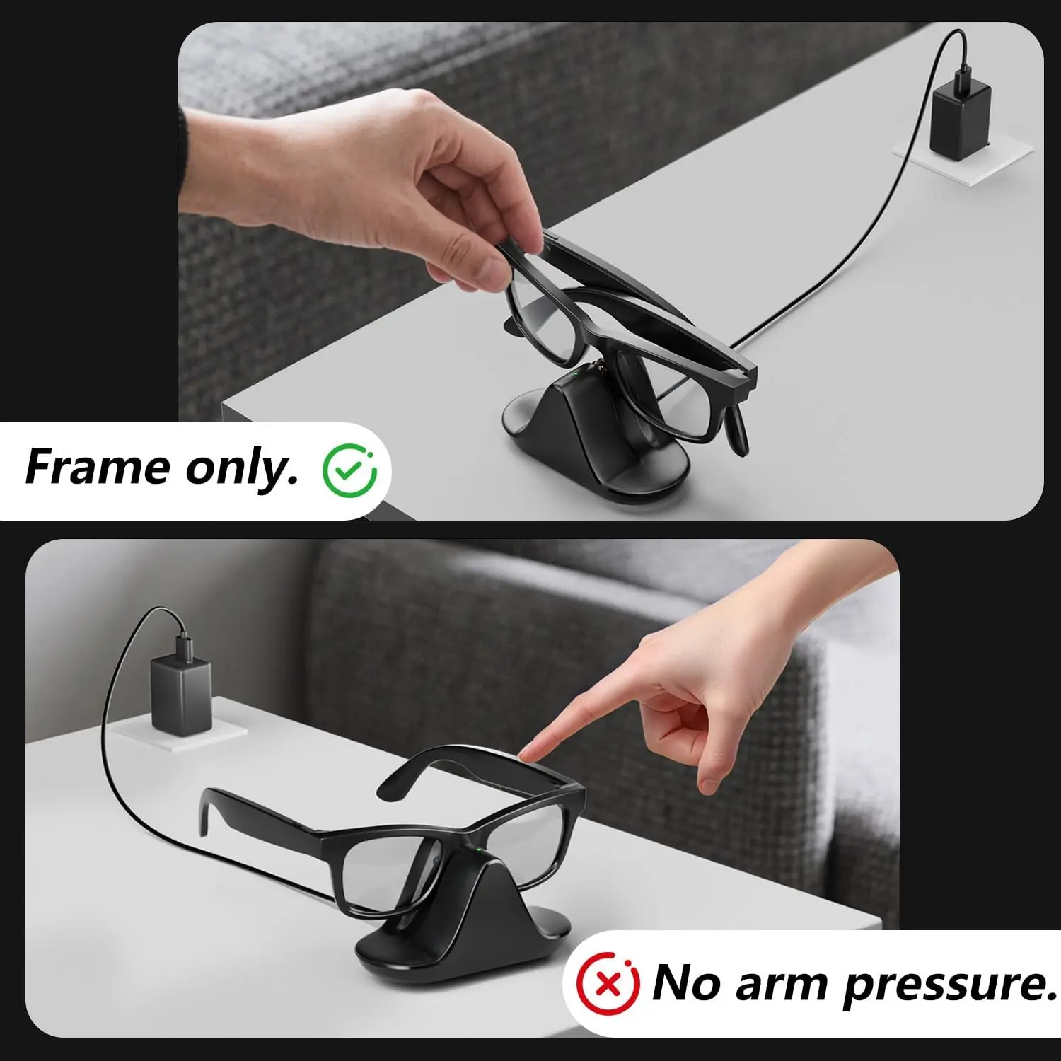 LED Charging Dock for Ray-Ban Meta Wayfarer (RW4006/RW4008) - Image 3