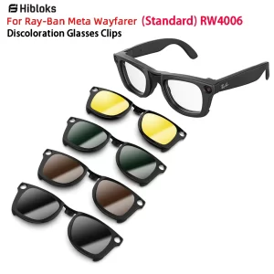 Hibloks Polarized Clip-On Lenses for Ray-Ban Meta Wayfarer (Standard)