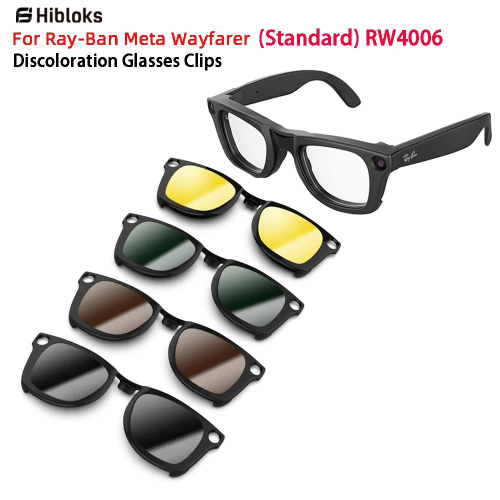 Hibloks Polarized Clip-On Lenses for Ray-Ban Meta Wayfarer (Standard)