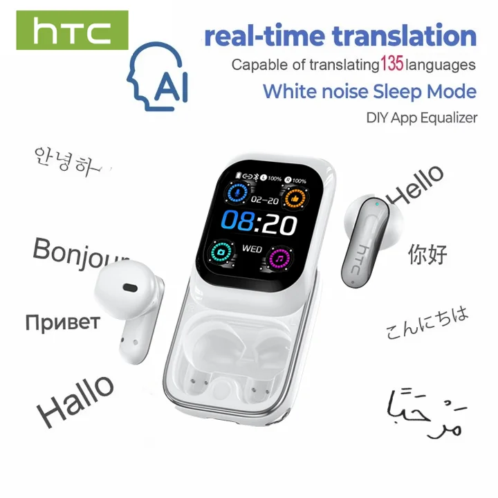 HTC NE48 TWS Earbuds – AI Translation, 2K Touchscreen, Bluetooth 6.0 - Image 9