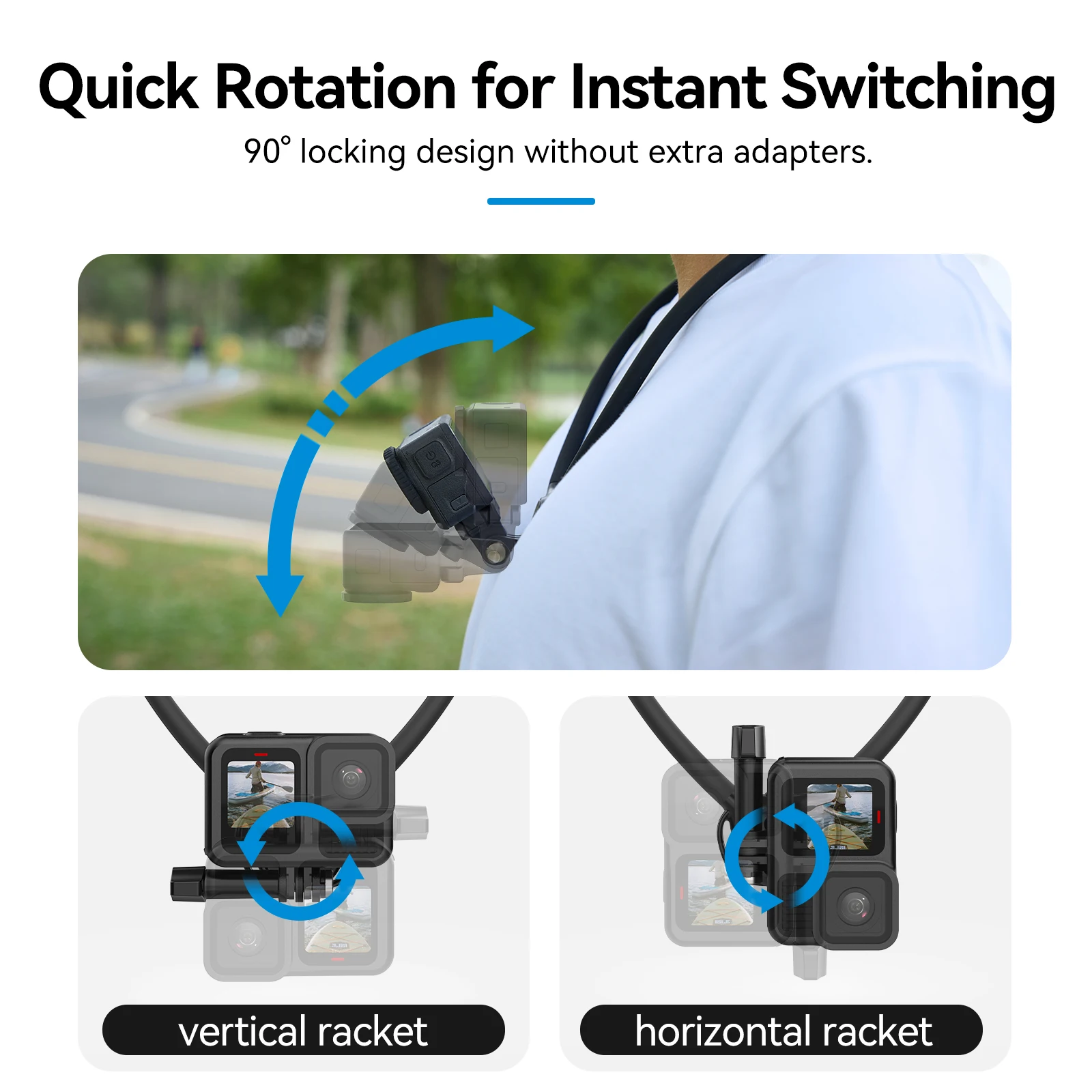 Telesin 2-in-1 Neck Mount for Phones & Action Cameras - Image 4
