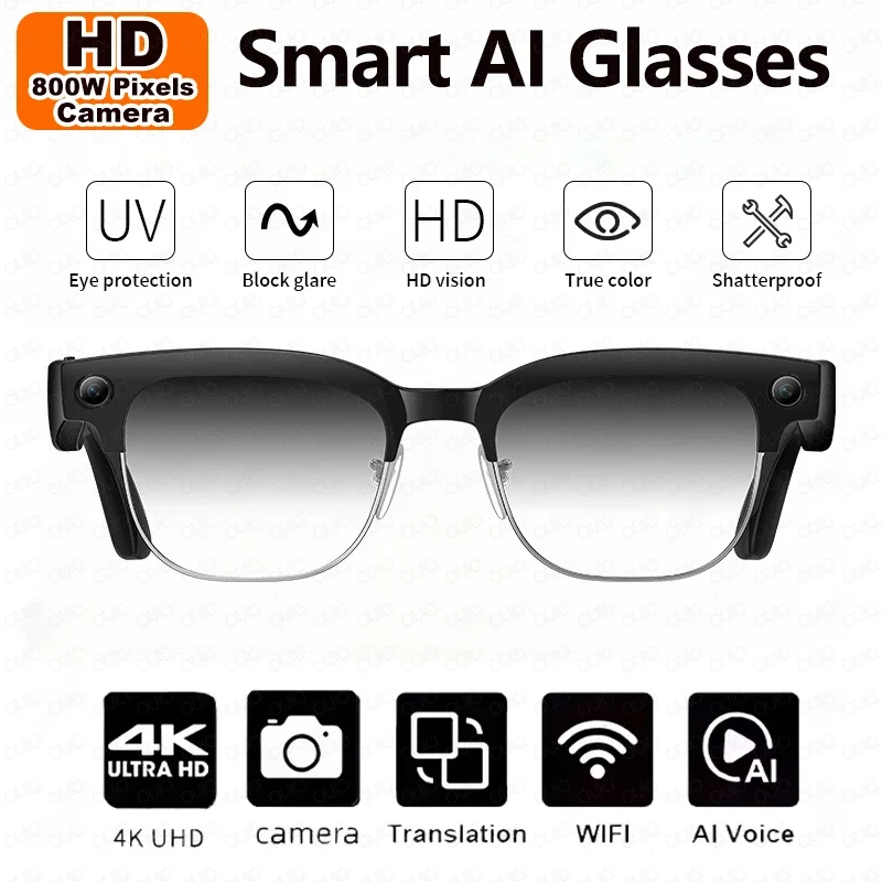AIGLASSZ Vision V50 – 4K Ultra HD AI Smart Glasses, 8MP Camera, Voice Assistant - Image 7