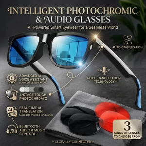 AIGLASSZ Vision V57 – Electrochromic AI Smart Sunglasses, Touch Colour-Change Lenses